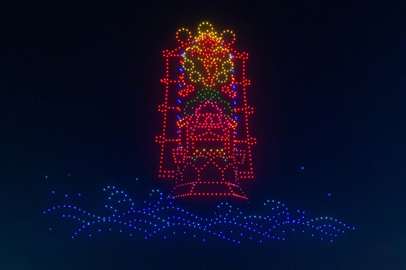 無人機呈現天后誕場景。香港旅遊發展局供圖