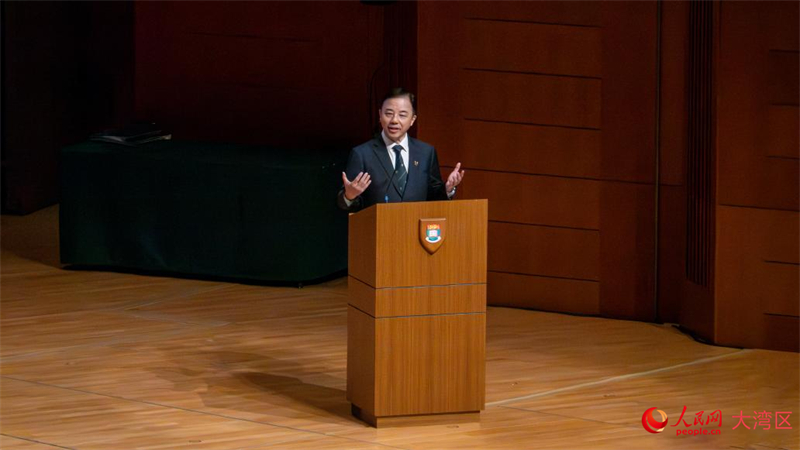 香港大學校長張翔致辭。人民網 吳宇颺颺攝