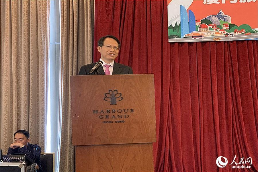 廈門市旅遊發展委員會副主任鐘海林致辭。(攝影:沈婧婕) 廈門市旅遊發展委員會副主任鐘海林致辭。(攝影:沈婧婕)