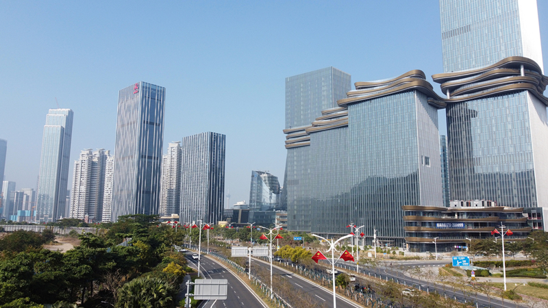 2024年1月1日,廣東珠海,橫琴粵澳深度合作區樓群。