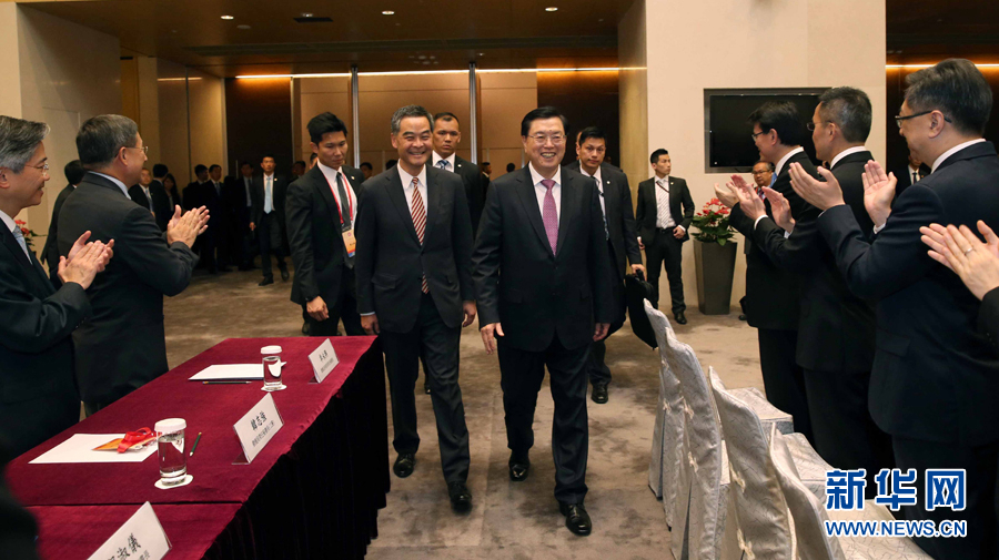 張德江聽取香港特區政府工作匯報