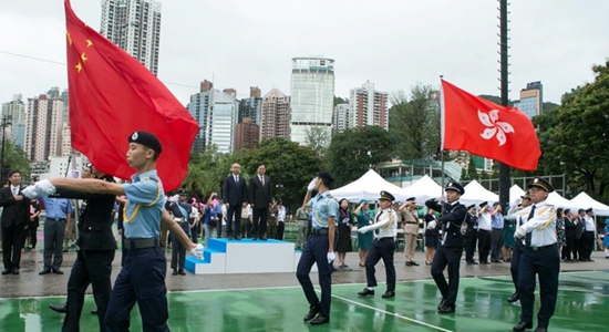陳冬主禮香港青少年制服團體慶祝香港特區成立20周年大巡游活動