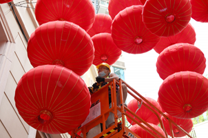 香港街頭的中國紅